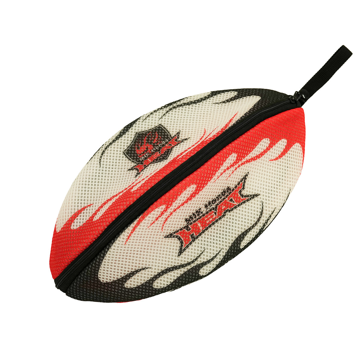 ラグビーボール型マルチメッシュポーチ